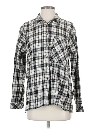 Pre-owned Pull & Bear Long Sleeve Button Down Shirt In Silver