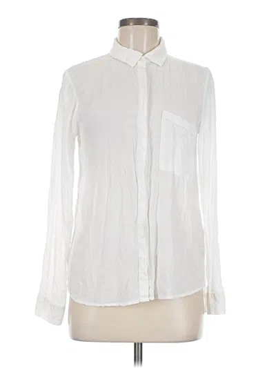 Pre-owned Pull & Bear Long Sleeve Button Down Shirt In White