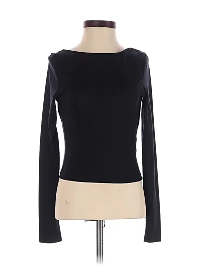 Pre-owned Pull & Bear Long Sleeve Top Black Boatneck Tops
