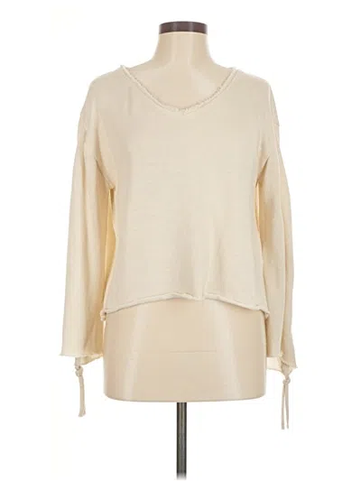 Pre-owned Pull & Bear Long Sleeve Top Ivory Cowl Neck Tops In White