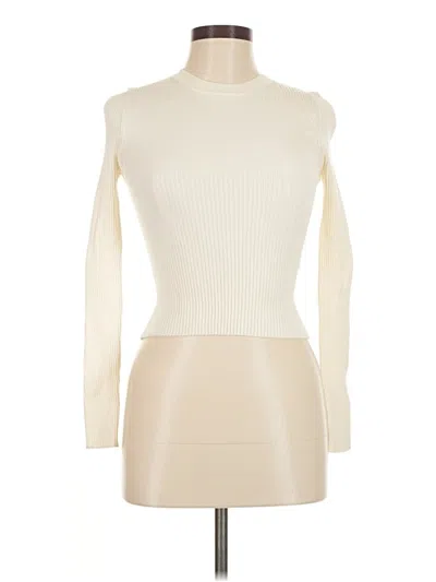Pre-owned Pull & Bear Long Sleeve Top Ivory Turtleneck Tops