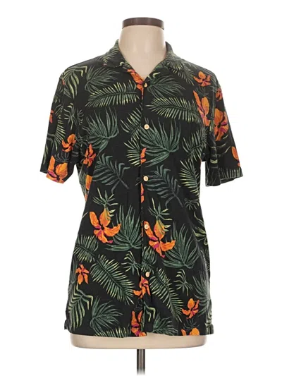 Pre-owned Pull & Bear Short Sleeve Blouse In Green