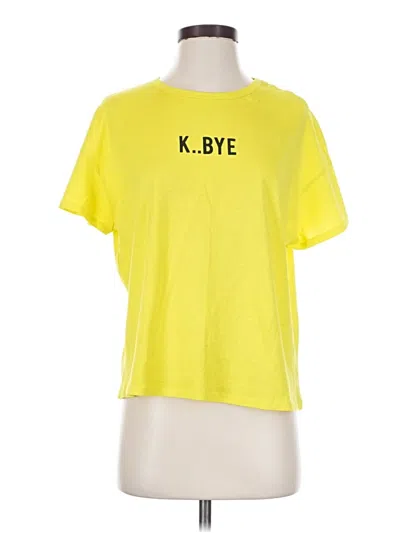 Pre-owned Pull & Bear Short Sleeve T-shirt In Yellow