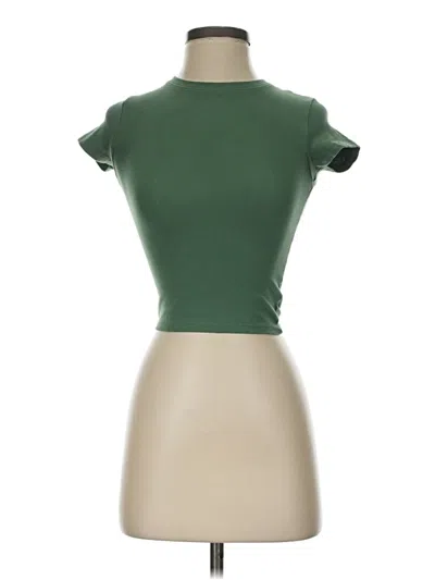 Pre-owned Pull & Bear Short Sleeve Turtleneck In Green