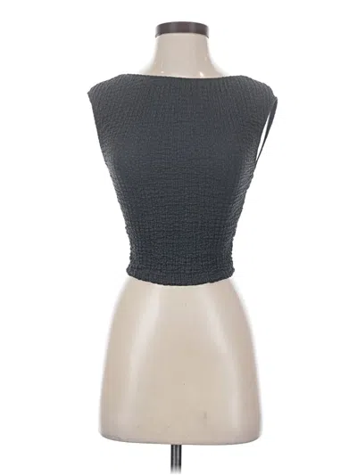 Pre-owned Pull & Bear Sleeveless Top Gray Strapless Neckline Tops