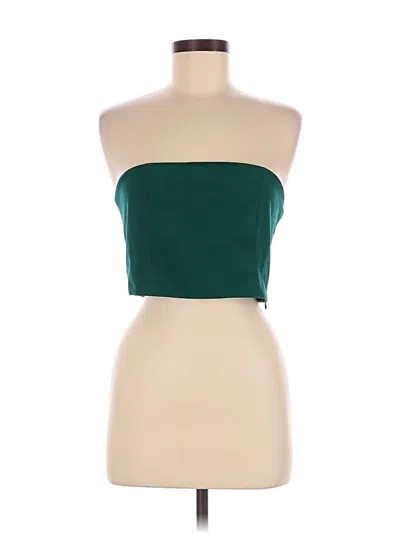 Pre-owned Pull & Bear Sleeveless Top Green Strapless Neckline Tops