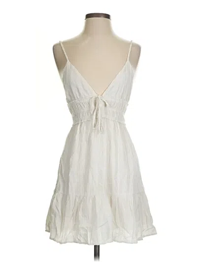 Pre-owned Pull & Bear Sleeveless Top Ivory Plunge Neckline Tops In White