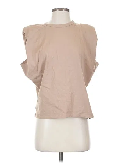 Pre-owned Pull & Bear Sleeveless T-shirt In Brown