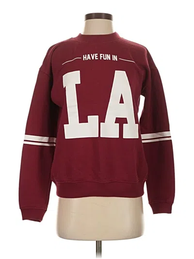 Pre-owned Pull & Bear Sweatshirt In Burgundy