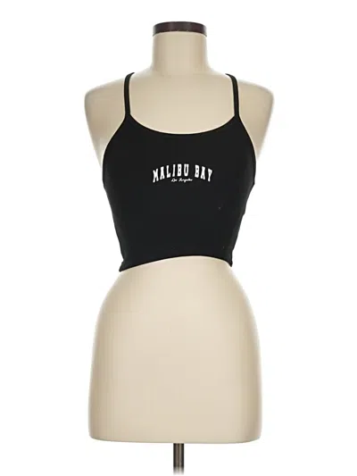 Pull & Bear Tank Top Black Halter Neckline Tops