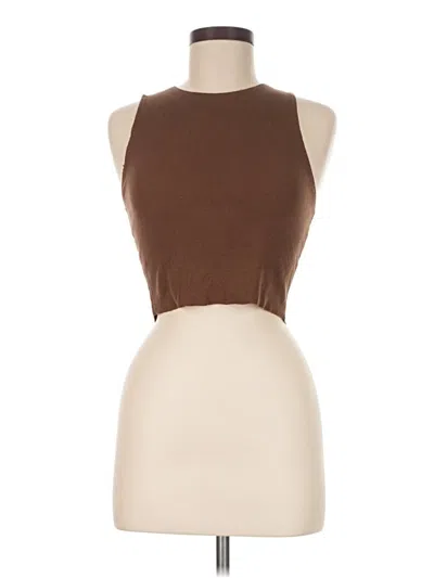 Pre-owned Pull & Bear Tank Top Brown Halter Neckline Tops