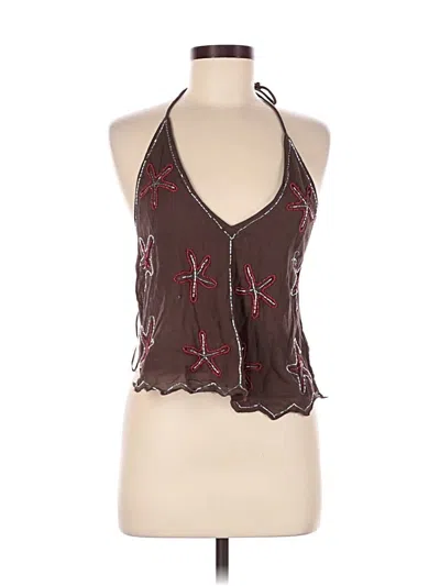 Pre-owned Pull & Bear Tank Top Brown Halter Neckline Tops