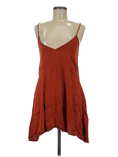 Pre-owned Pull & Bear Tank Top Brown Plunge Neckline Tops