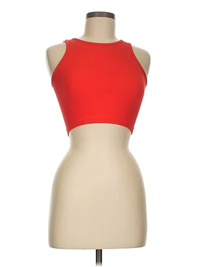 Pull & Bear Tank Top Red Halter Neckline Tops