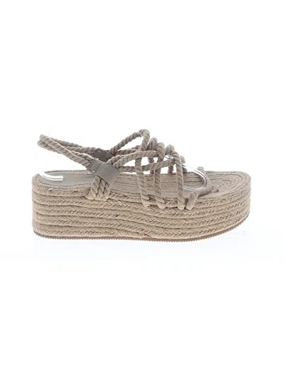 Pre-owned Pull & Bear Wedges In Brown