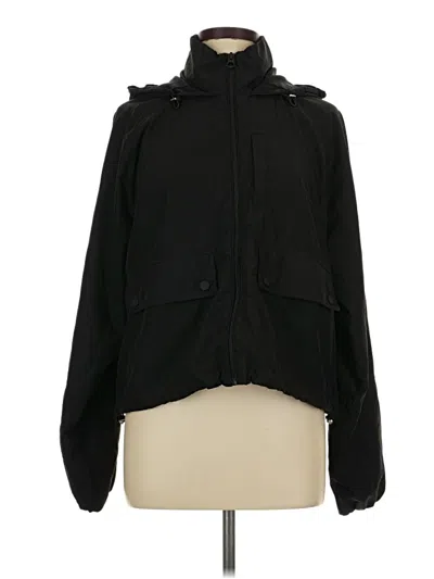 Pre-owned Pull & Bear Windbreaker Jacket In Black