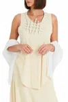 Pulled Planet Shirttail Tank In Butter In Yellow
