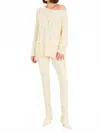 Pulled Planet Undone Boatneck Sweater In Butter In Yellow