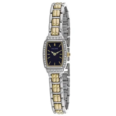 Pulsar Classic Quartz Black Dial Ladies Watch Pege59 In Gold