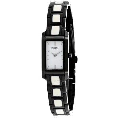 Pulsar Classic Quartz White Dial Ladies Watch Pegf71 In Black