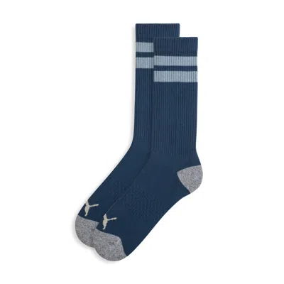 Puma 1 Pack Mens Extended Terry Crew Men Socks In Blue