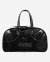 Puma 1976 Grip Patent-leather Top-handle Holdall In Black