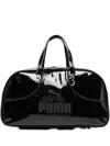 Puma 1976 Grip Patent-leather Top-handle Holdall In Black