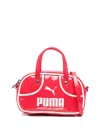 Puma 1976 Micro 1l Grip Patent-leather Top-handle Bag In Red