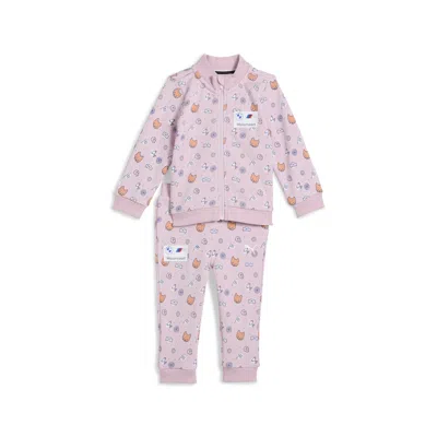 Puma Babies' 2-piece Bmw M Motorsport Toddlers' All-over Print Long Sleeve Set In Pink