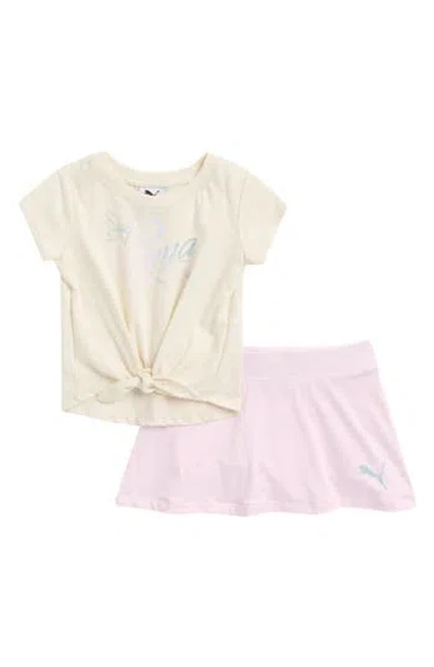 Puma Babies'  2-piece Short Sleeve T-shirt & Skort Set In Nude