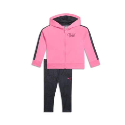 Puma Babies' 2-piece Sweatshirt And Pants Toddler Set In Knockout Pink