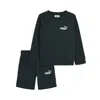 Puma 2-piece Toddlers' Pullover Crew And Shorts Set In Black