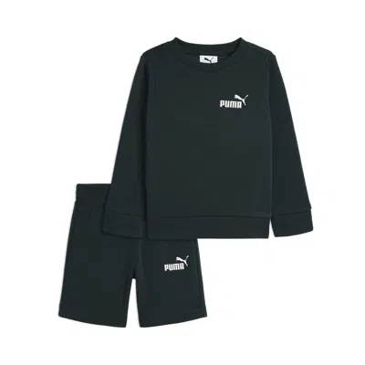 Puma Babies' 2-piece Toddlers' Pullover Crew And Shorts Set In Black