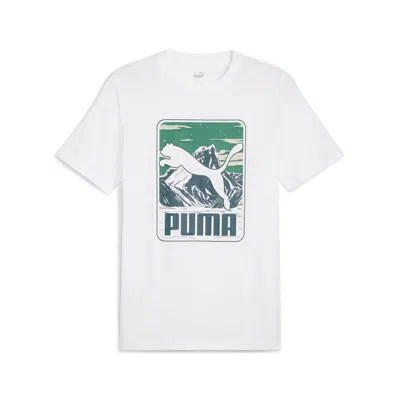 Puma 24夏季新款男子运动休闲圆领t恤短袖logo Tee In White