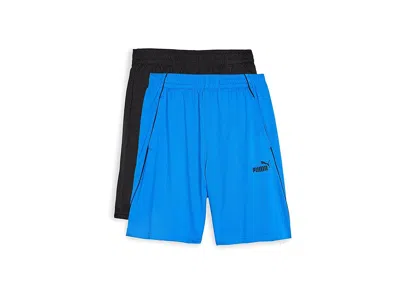 Puma 2-pack Shorts Set (big Kid) Boy's Shorts Blue/black : Md (10-12 Big Kid), Polyester In Multi
