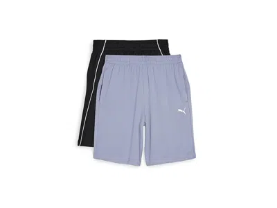Puma 2-pack Shorts Set (big Kid) Boy's Shorts Grey/black : Md (10-12 Big Kid), Polyester In Multi