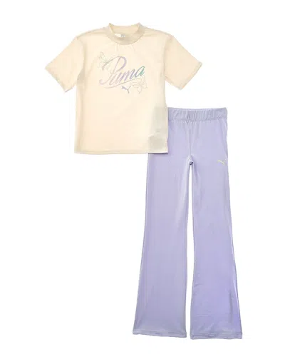 Puma Kids'  2pc Jersey T-shirt & Flare Legging In Purple