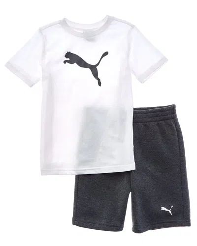 Puma Kids'  2pc Jersey T-shirt & Fleece Short Set In White