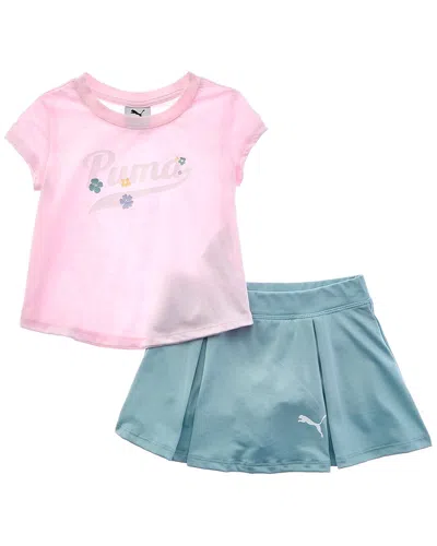 Puma Kids'  2pc Jersey T-shirt & Skort Set In Multi