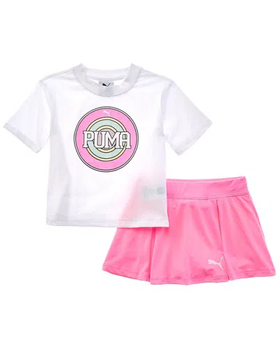 Puma Kids'  2pc Jersey T-shirt & Skort Set In Multi