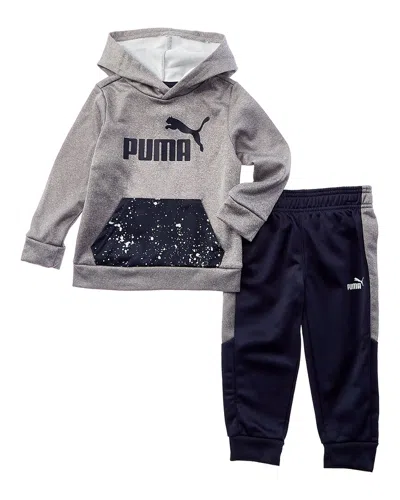 Puma 2pc Tech Fleece Pullover Hoodie & Jogger Set In Gray