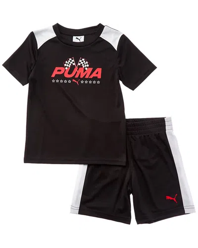 Puma 2pc T-shirt & Short Set In Black