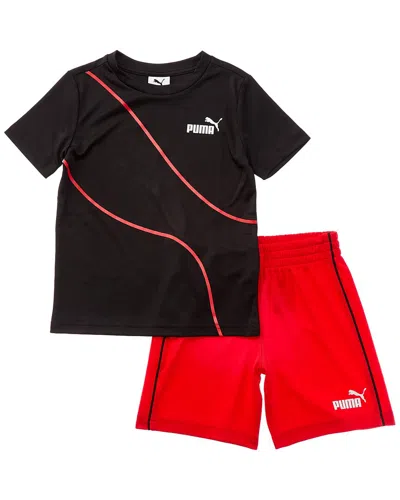 Puma 2pc T-shirt & Short Set In Black