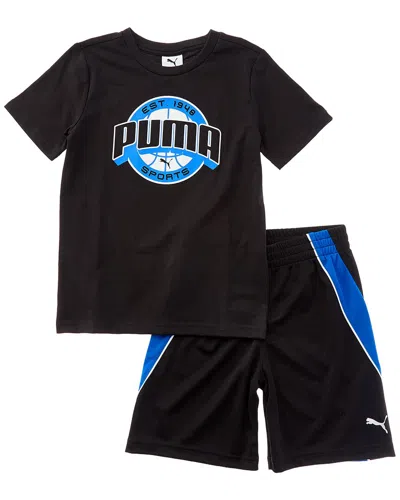 Puma 2pc T-shirt & Short Set In Black