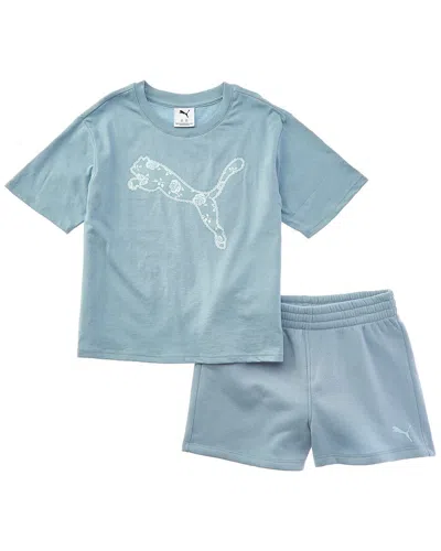 Puma Kids'  2pc T-shirt & Short Set In Blue