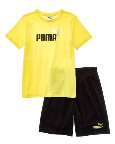 Puma 2pc T-shirt & Short Set In Yellow
