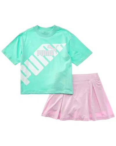 Puma Kids'  2pc T-shirt & Skort Set In Green