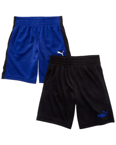 Puma Kids'  2pk Interlock & Mesh Short Set In Black