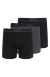 Puma 3-pack Flex Training Boxer Briefs In Black