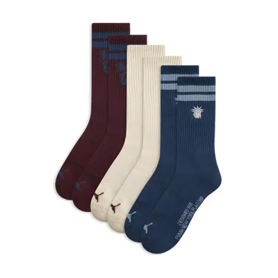 Puma 3 Pack Mens 1/2 Terry Crew Men Socks In Multi